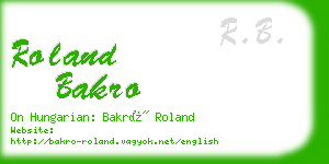 roland bakro business card